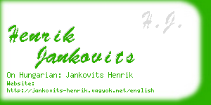 henrik jankovits business card